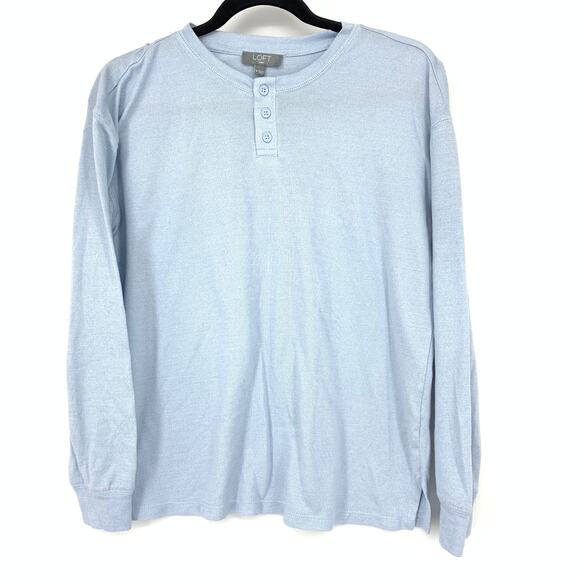 LOFT Henley Sleep Set Pajamas Womens Size Small Light Sky Blue - Picture 3 of 13